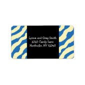 Blauw- en Cream Zebra-labels afdrukken Etiket (Voorkant)