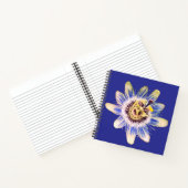 Blauw en crème bloem notitieboek (Binnen)