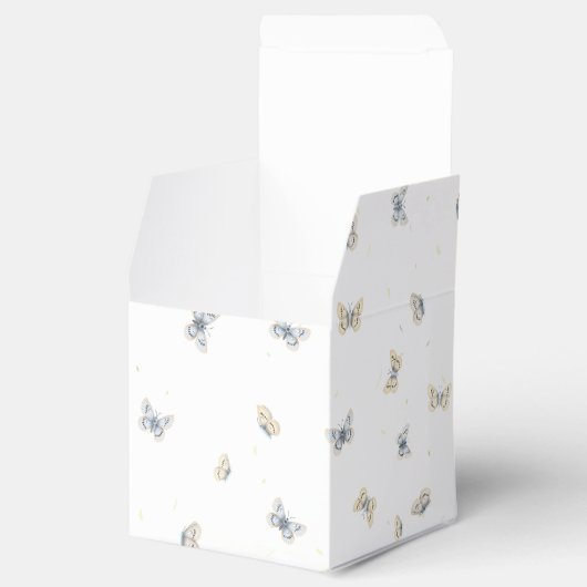 Blauw en crème Butterflies Charming Garden Fauna Bedankdoosjes (Geopend)