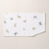 Blauw en crème Butterflies Charming Garden Fauna Handdoek (Handdoek)