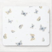 Blauw en crème Butterflies Charming Garden Fauna Muismat (Voorkant)
