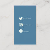 Blauw en crème dank u, sociale link bijlage (Achterkant)