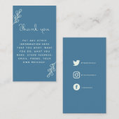Blauw en crème dank u, sociale link bijlage (Voorkant / Achterkant)