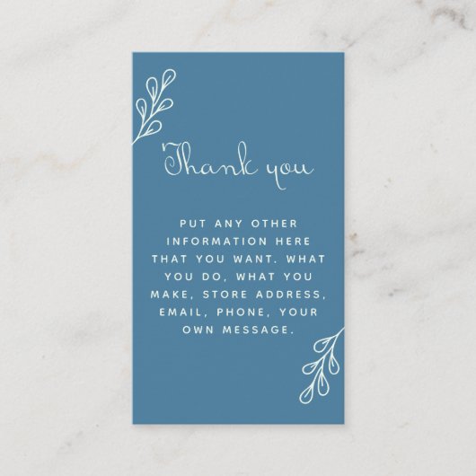 Blauw en crème dank u, sociale link bijlage (Voorkant)