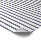 Blauw en crème gestreept poster (Hoek)