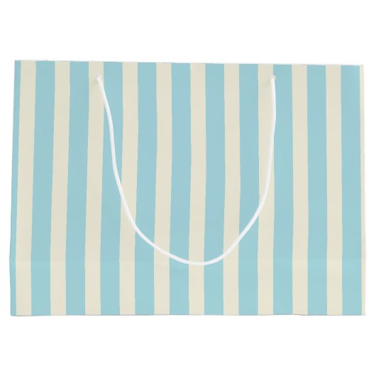 Blauw en Crème Gestreepte Cadeautas (Achterkant)