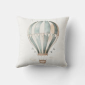 Blauw en crème heteluchtballon kussen (Achterkant)