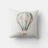 Blauw en crème heteluchtballon kussen (Voorkant)