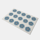 Blauw en Crème Madeliefje Deurmat (Schuin)