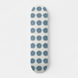 Blauw en Crème Madeliefje Persoonlijk Skateboard