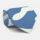 Blauw en crème Modern Abstract Wavy Lines Patroon Stropdas (Opgerold)