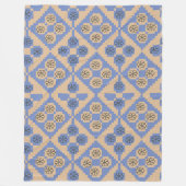 Blauw en crème Patroon Fleece Deken (Voorkant)