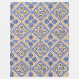 Blauw en crème Patroon Fleece Deken