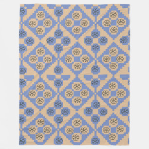 Blauw en crème patroon fleece deken