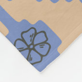 Blauw en crème Patroon Fleece Deken (Hoek)