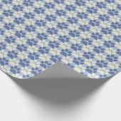 Blauw en Crème Paw Print Patroon Inpakpapier (Hoek)