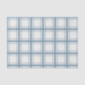 Blauw en Crème Plaid Patterned Tissuepapier (Voorkant)
