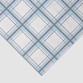Blauw en Crème Plaid Patterned Tissuepapier (Detail)