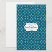 Blauw en crème Quatrefoil Design Soap Wrap Paper (Voorkant / Achterkant)