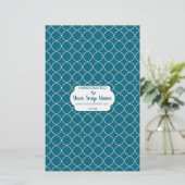 Blauw en crème Quatrefoil Design Soap Wrap Paper (Staand voorkant)