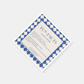 Blauw en Crème Retro Bold Leuke Feiten Trouwen Servet (Hoek)