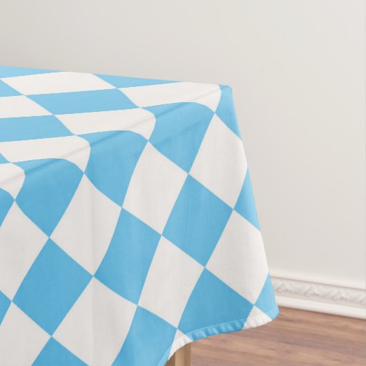 Blauw en Crème Schachbrettafelkleed Tafelkleed (Voorbeeld)