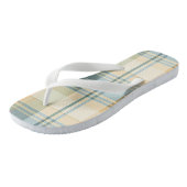 Blauw en Crème Schotse Ruit Flip Flops (Schuin)