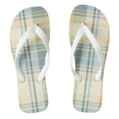 Blauw en Crème Schotse Ruit Flip Flops (Voetbed)