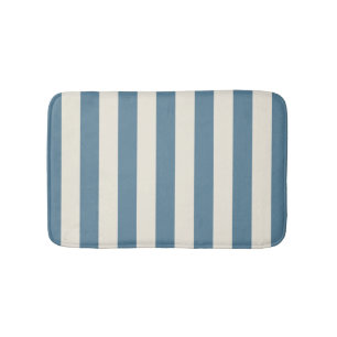 Blauw En Crème Verticale Strepen Badmat