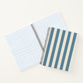 Blauw En Crème Verticale Strepen Notitieboek (Binnen)