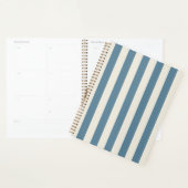 Blauw En Crème Verticale Strepen Planner (Display)