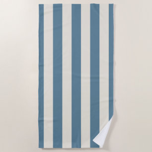 Blauw En Crème Verticale Strepen Strandlaken