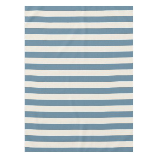 Blauw En Crème Verticale Strepen Tafelkleed (Voorkant)