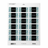 Blauw en Crème Zebraprint Labels (Full Sheet)