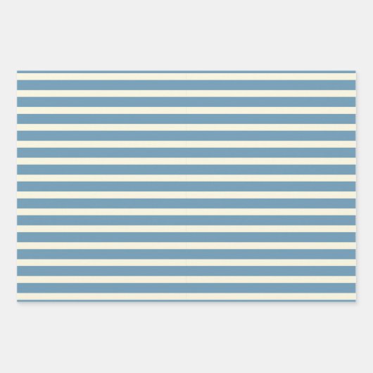 Blauw en crème Zee schildpadden en strepen Inpakpapier Vel (Voorkant 2)