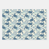 Blauw en crème Zee schildpadden en strepen Inpakpapier Vel (Voorkant)