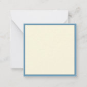 Blauw en crème Zee Turtle Monogram Notitiekaartje (Achterkant)