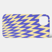 Blauw en Crème Zigzag Chevron Patroon Case-Mate iPhone Case (Achterkant (horizontaal))