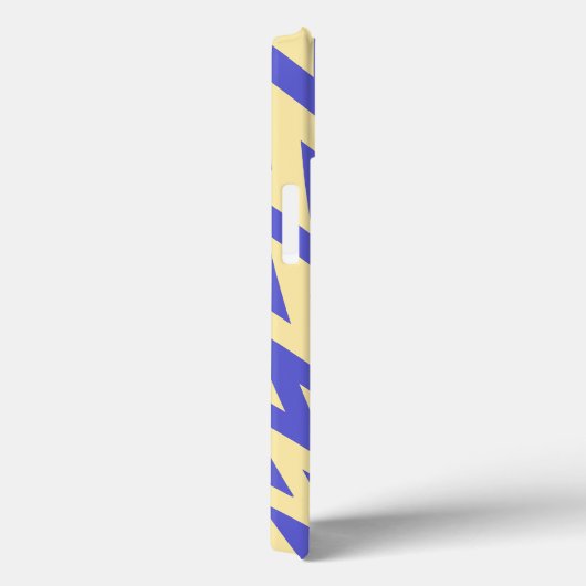 Blauw en Crème Zigzag Chevron Patroon Case-Mate iPhone Case (Achterkant / Rechts)