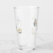  blauw- en crèmebutterflies in de vlucht glas (Links)