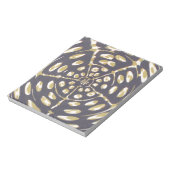 Blauw en crèmekleurig uiteinde ovaal patroon notitieblok (Linkerzijde)