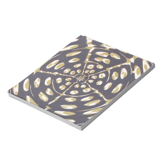 Blauw en crèmekleurig uiteinde ovaal patroon notitieblok (Linkerzijde)