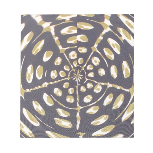 Blauw en crèmekleurig uiteinde ovaal patroon notitieblok (Voorkant)