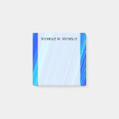 Blauw en cyaan lijnpatroon + aangepaste naam post-it® notes (Voorkant)