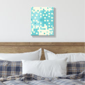 Blauw- en cyanpixelpatroon canvas afdruk (Insitu (Slaapkamer))