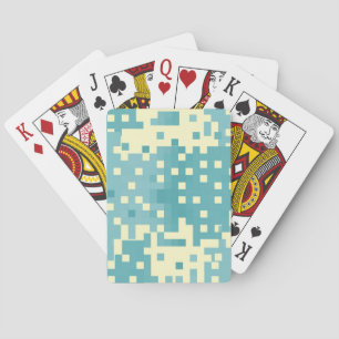 Blauw- en cyanpixelpatroon speelkaarten