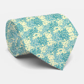 Blauw- en cyanpixelpatroon stropdas (Opgerold)
