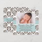 Blauw en de Bruine Aankondiging van het Baby van (Voorkant / Achterkant)