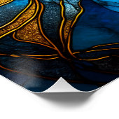 Blauw en de gouden elegantie - AI in opkomst Perfect Poster (Hoek)