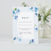 Blauw en Delicate Bloesem Huwelijks RSVP